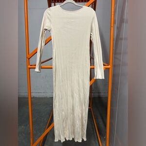 Reformation Cream Long Sleeve Dress